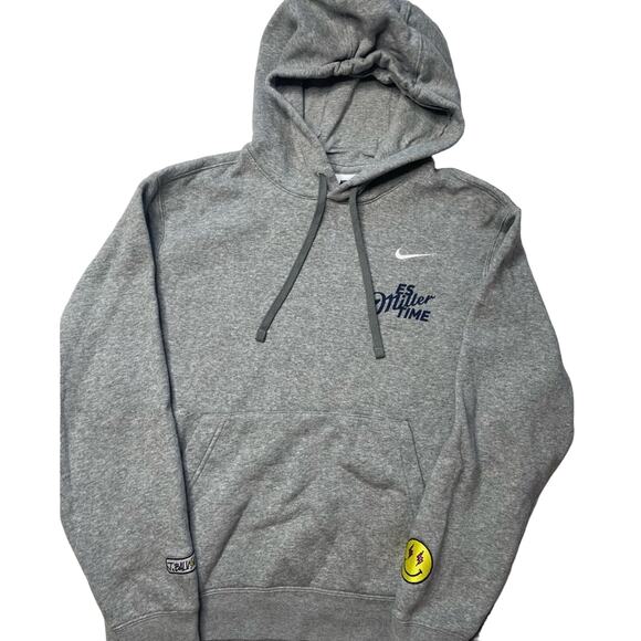 Nike J Balvin x Miller Lite Collab Gray Hoodie Size Small Men's Casual Comfy